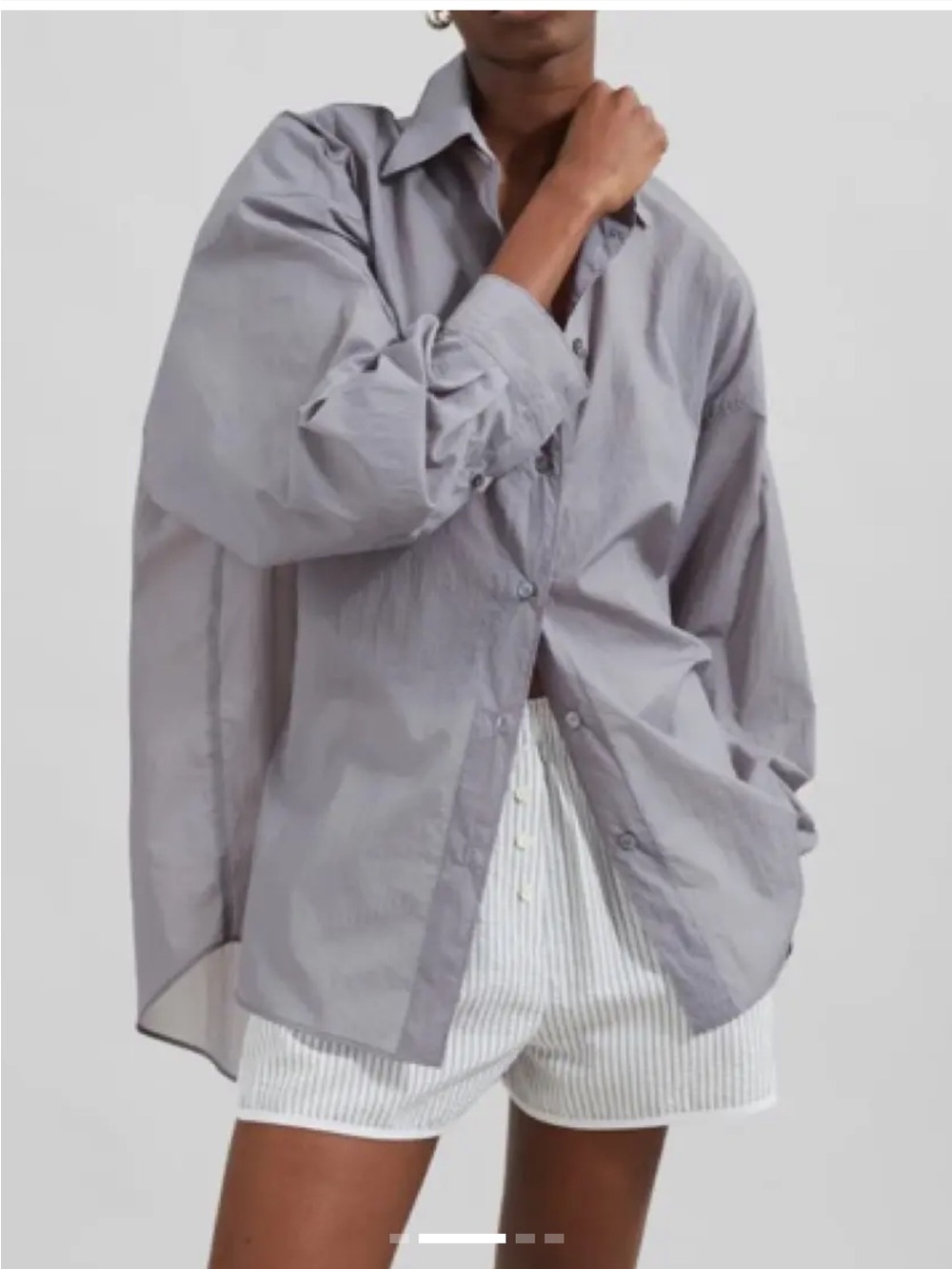 FRANKIE SHOP - Ira Semi Sheer Button Up Shirt - Grey One Size Fits all